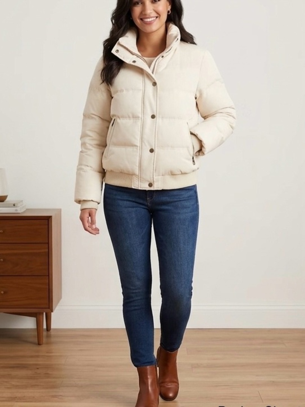 DKNY Off-White Puffer Jacket